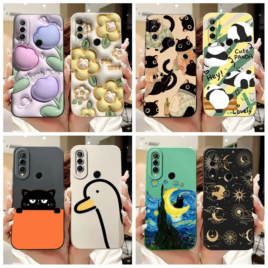 For Huawei P30 Lite Case Nova 4e Popular Flower Soft Silicone Protector Phone Cover on Honor 20S P30Lite MAR-LX1A MAR-LX2 Bumper