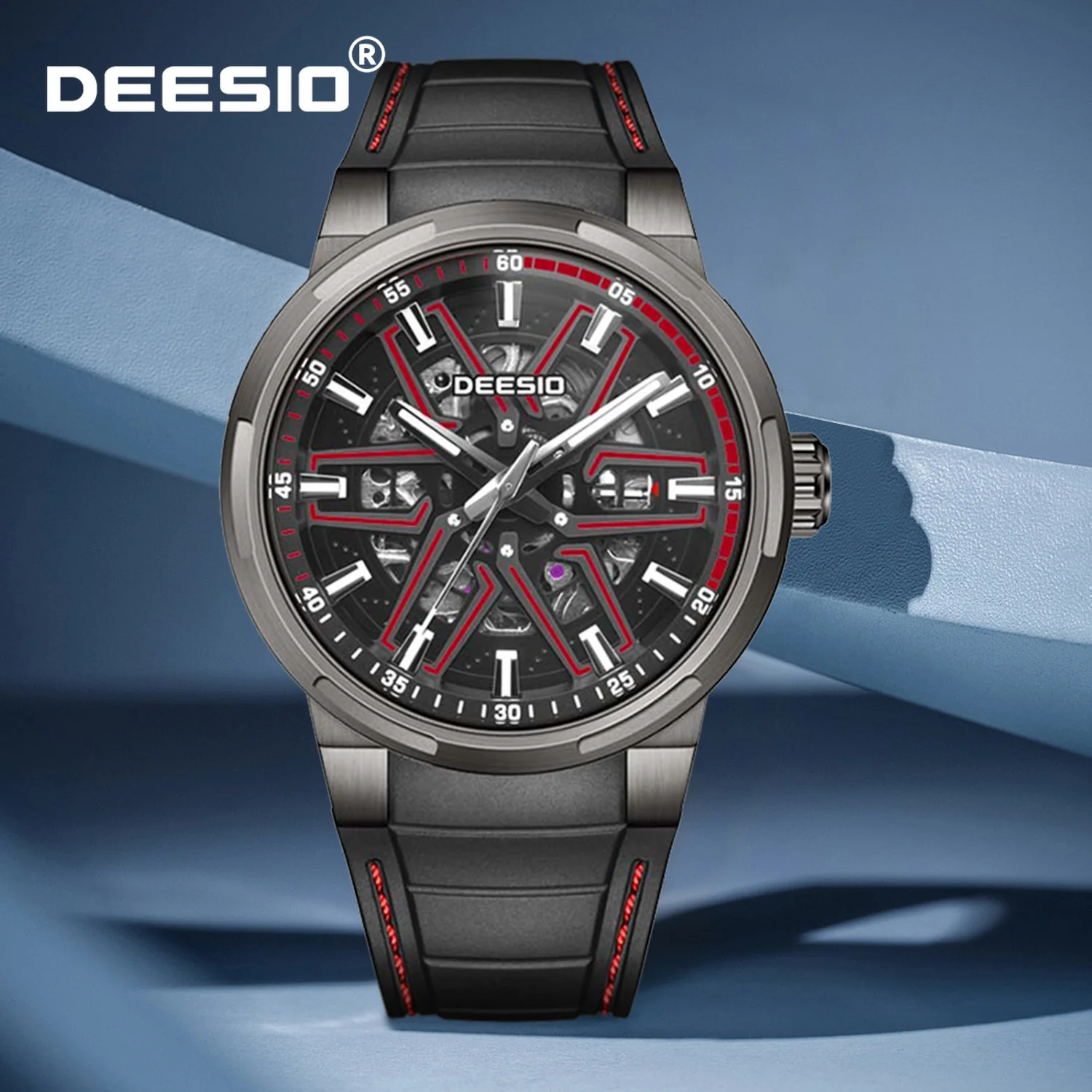

Deesio Men's Automatic Mechanical Watch Stainless Steel Case Business Casual Date Display Waterproof Luminous Wristwatch Gift
