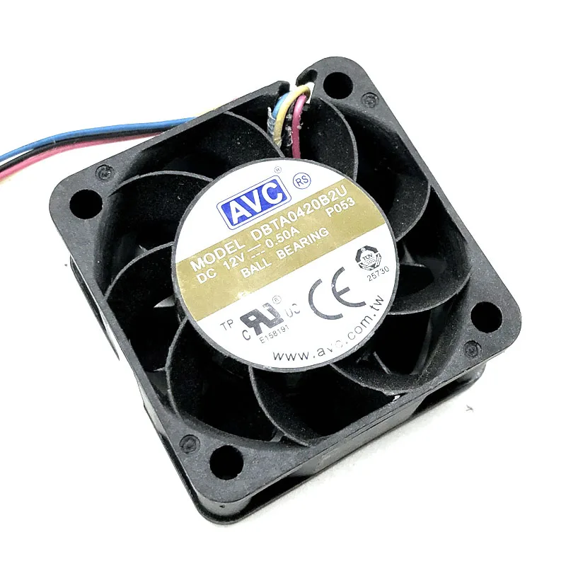 

DBTA0420B2U 40mm High Speed Cooling Fan AVC 4020 4CM 40*40*20MM 12V 0.50A 4 -Wire Violent Powerful Fans 12000RPM