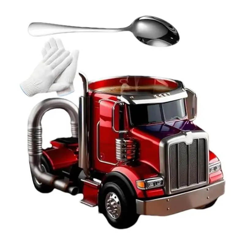 Truck Mug Unique Funny Trucker Mug Novelty Drinkware Stainless Steel Drinking Mugs Holiday Home Decor Table Centerpiece for Kids