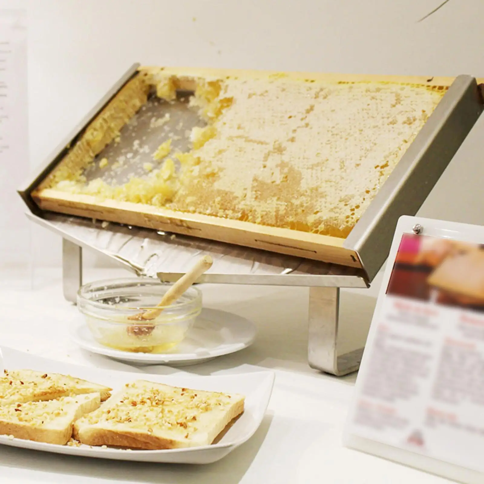 Stainless Steel Honeycomb Frame Holder Uncapping Stand for Beekeeping Supplies Bakeries and Cafe Countertops
