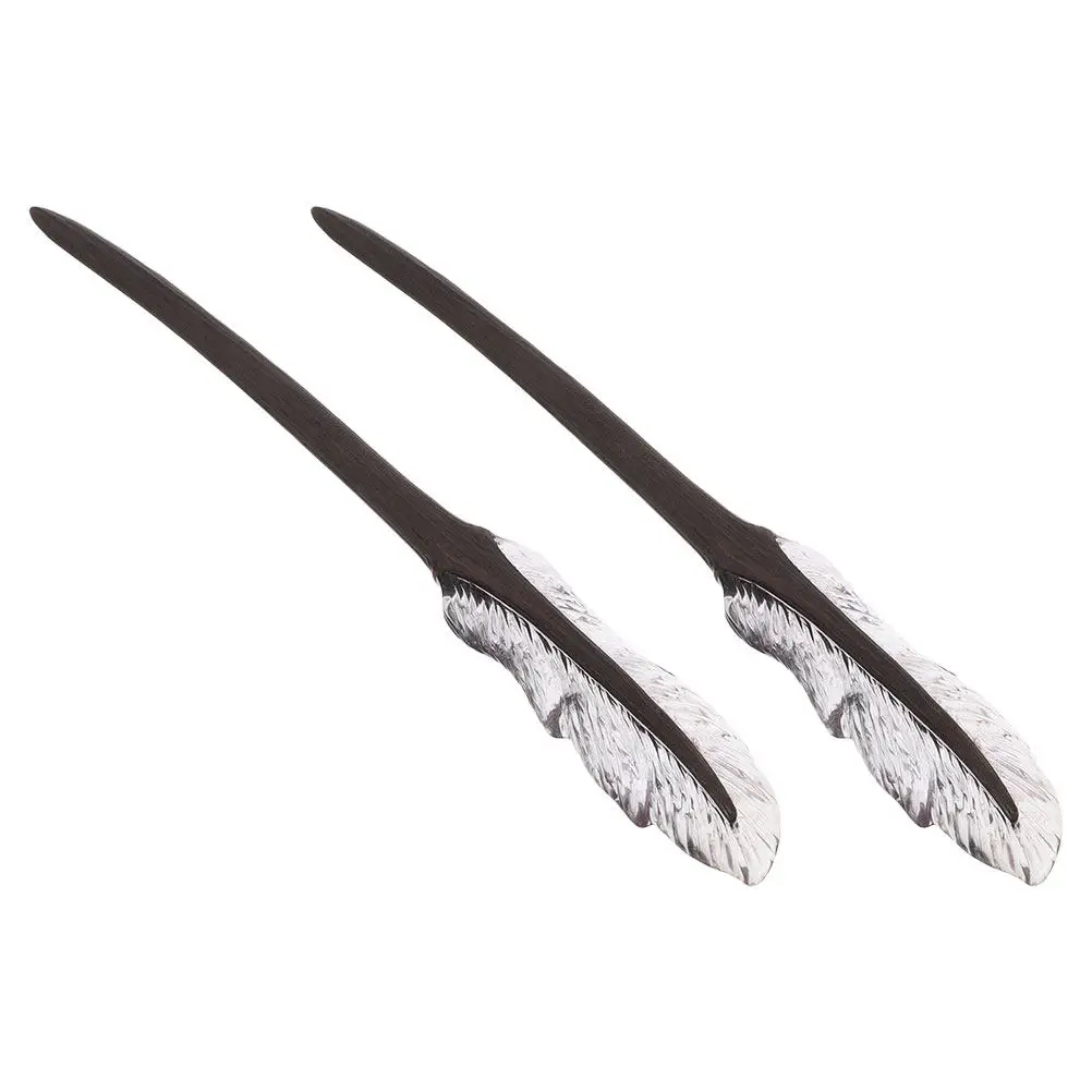 

2pcs Wooden Chinese Style Hairpin Vintage Hair Chopsticks For Women Bun Holder Daily Wear Special Occasions Handmade Retro Hair