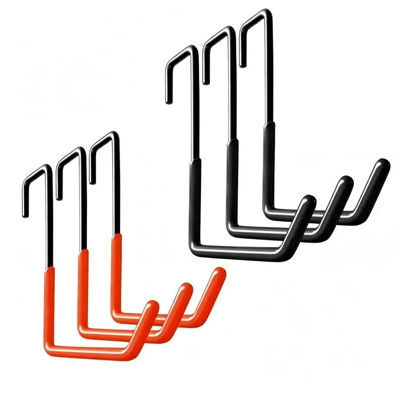 Heavy Duty Iron Garage Storage Hooks Anti Slip Rubber Coating For Hanging Tools Ladders Bikes Garden Supplies