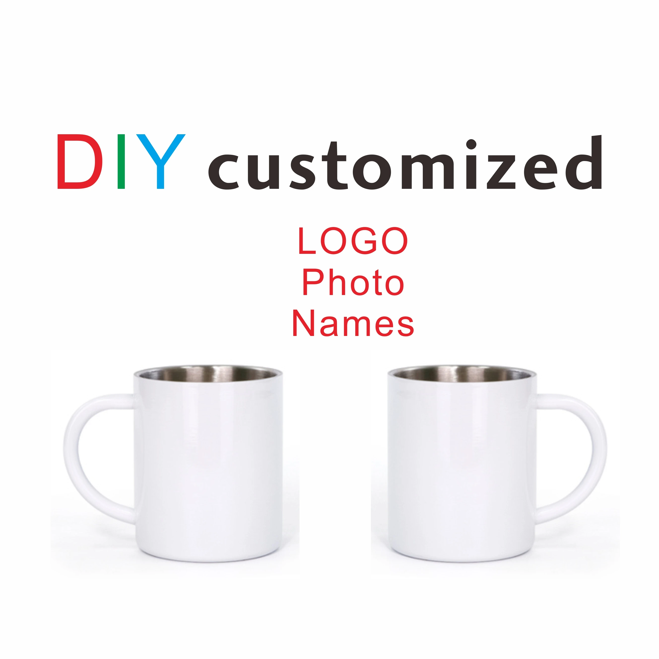 

300ML Stainless Steel Mug DIY LOGO PHOTO NAME Customize Print Creative Coffee Travel Tea Metal Cup for Explor Outdoor Hiker Camp