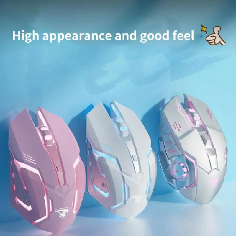 Wired Game Mouse Mute Pink Mechanical E-sports Girl Lovely Art Portable Office Household For MacBook Laptop PC Gamer