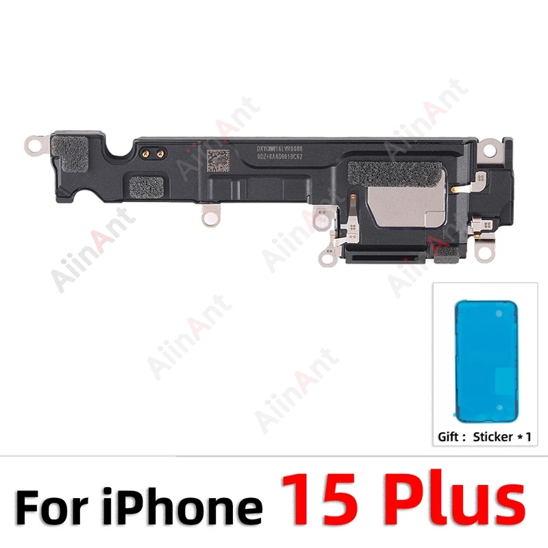 OEM Sticker + Flex For iPhone 15 14 13 12 Pro Max Plus Bottom LoudSpeaker Phone Sound Ringer Loud Speaker Flex Cable image 3