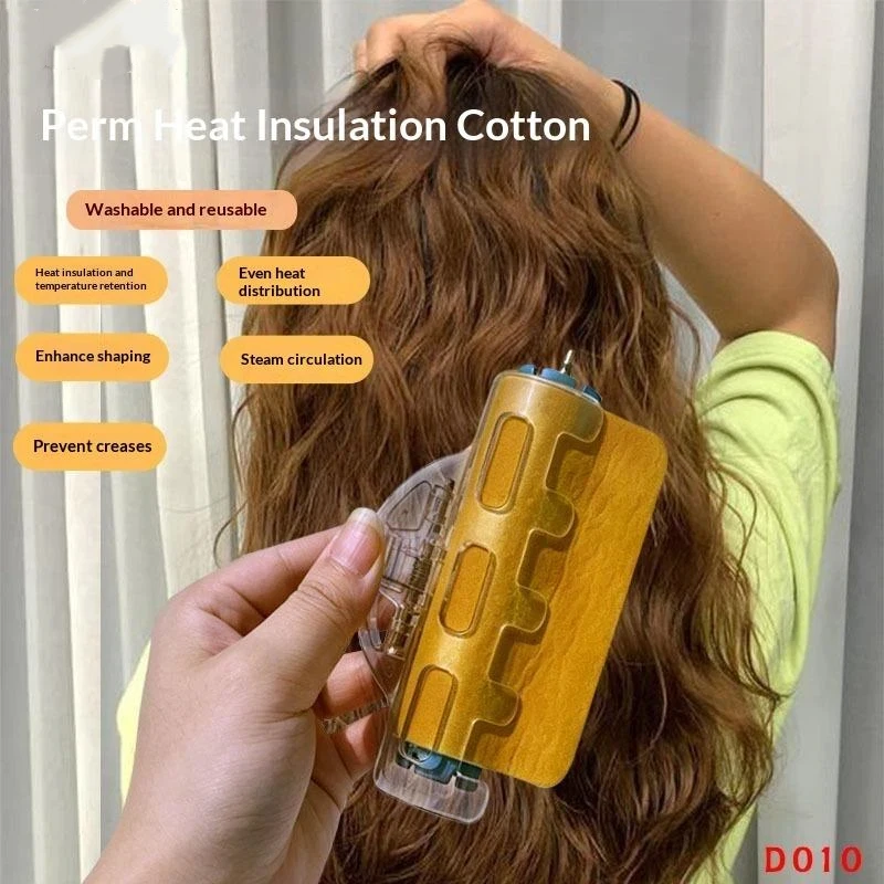 10pcs Washable Reusable Hair Perm Thermal Insulation Cotton Pad Patch Lock Temperature Design Curl Wave Salon Hair Styling Tool