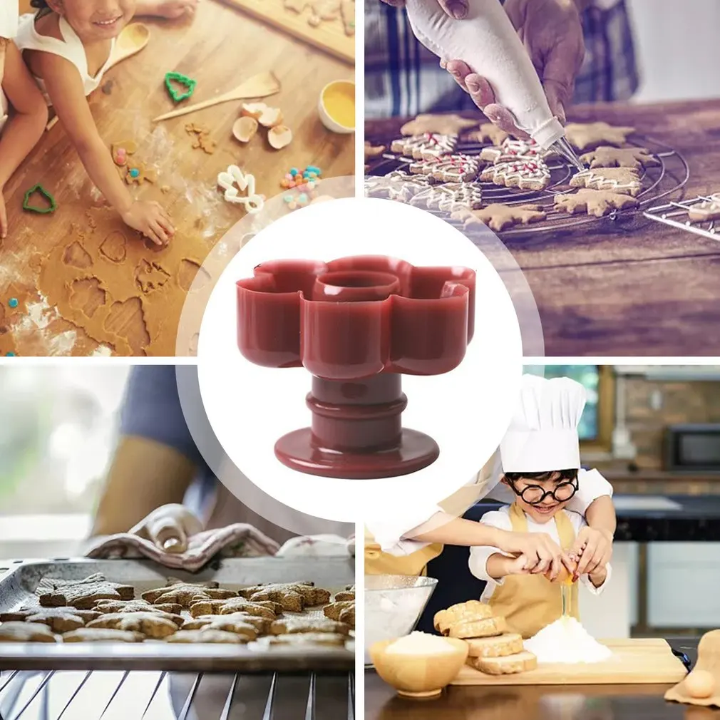 Cortador de plástico ligero para hacer rosquillas, dispensador en forma de flor, molde portátil fácil para hacer gofres, utensilios para hornear pasteles