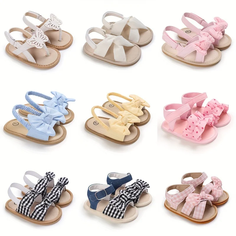 Baby Shoes 2023 Spring/Summer/Autumn New Fashion Bow Soft Toe Shoes for Girls Non slip and Non slip Heels Princess Shoes