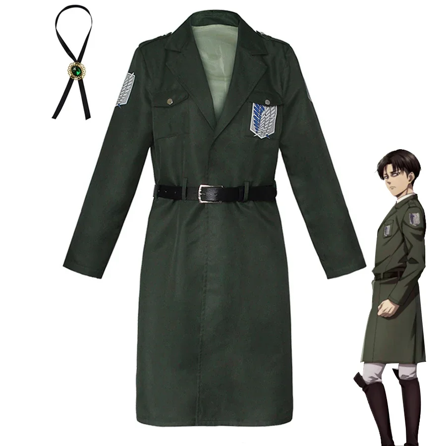 Anime Cosplay Attack on Titan Coat shingeki no kyojin Costume Survey Corps Green Cloak Uniform Long Wind Coat Halloween Costumes