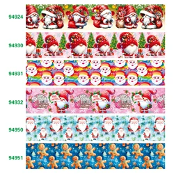 DIY Merry Christmas Santa Claus Printed Grosgrain Ribbon For Craft Supplies Sewing Accessories 5 Yards. 94924