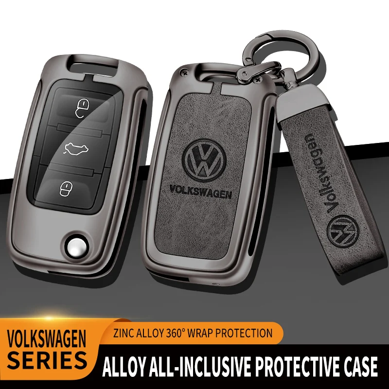 Car TPU Zinc Alloy Key Case Bag Car KeyChain Metal Key Shell For Volkswagen VW Polo Tiguan Golf 4 5 Jetta Beetle Scirocco Passat