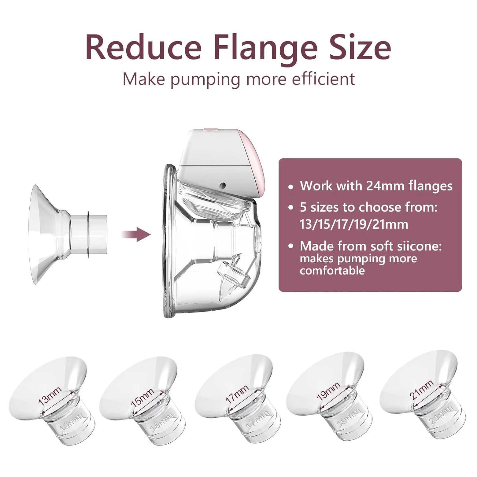 

10 шт. силиконовые фланцевые вставки, детали молокоотсоса, совместимые с носимыми чашками молокоотсоса Spectra Momcozy S12 Pro/S9 Pro/S12/S9