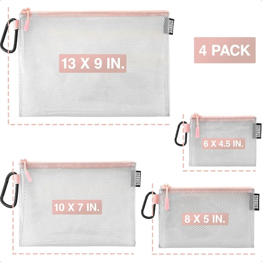 Bolsa transparente con cremallera de varios tamaños para producción aérea, paquete de 4, organizador de cables y bolsa de equipo de viaje para accesorios de cámaras electrónicas, herramienta Po