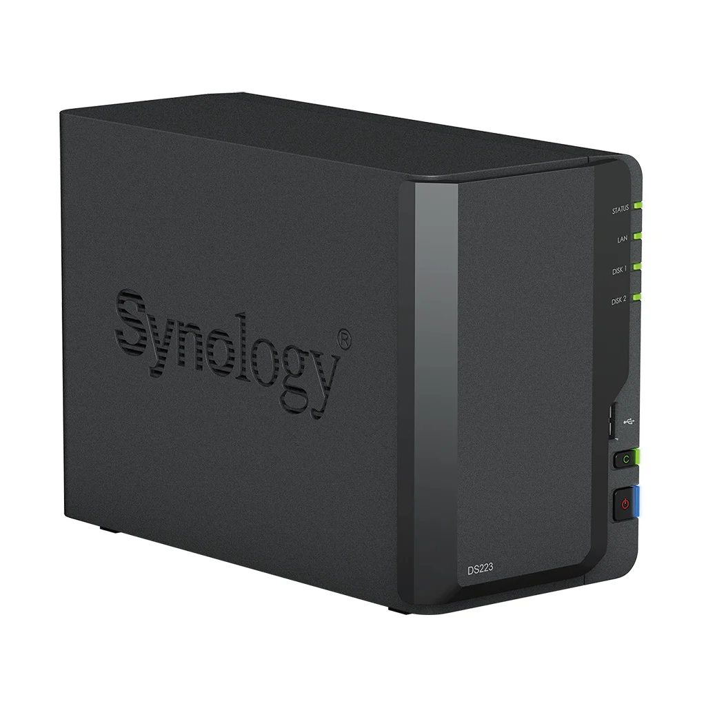 Synology DiskStation DS223 2 خليج ناس شبكة التخزين (Diskless) منصة إدارة البيانات للمنزل والمكتب الصغير 2023 جديد
