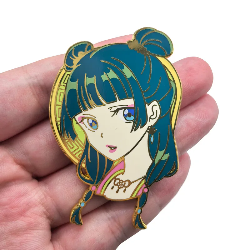 Maomao Metal Badges The Apothecary Diaries Pins Pendant Anime Brooches for Backpack Clothing Lapel ACG Cosplay Decor Toys Gift