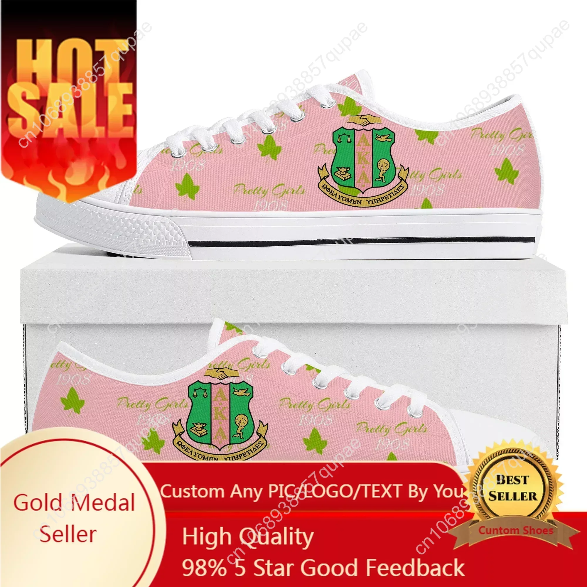 

A-Alpha Sorority A-AKA 1908 Low Top Sneakers K-Kappa A-Alpha Mens Womens Teenager Canvas Sneaker Custom Made Shoes DIY Shoe