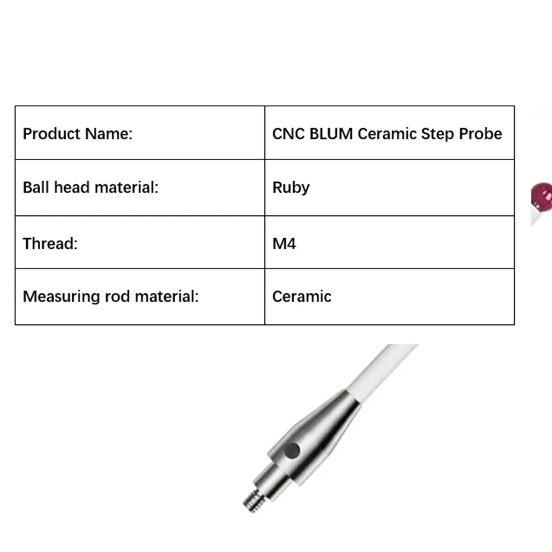 BLUM Ceramic Step Probe Ruby CNC Machine Tool Three coordinate M4 Ceramic Rod Precise Measurement Probe