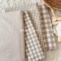 145x50cm Coffee Color Cotton Fabric Woven Check Cloth for Women Clothing Bags Hair Accessories Sewing Cloth 6