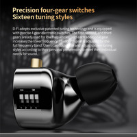 KZ-D-Fi Noise Canceling Headphones, HiFi Bass Earbuds Monitor, 4-Level Tuning Switch Headphone, Sports Stereo Sound Headset