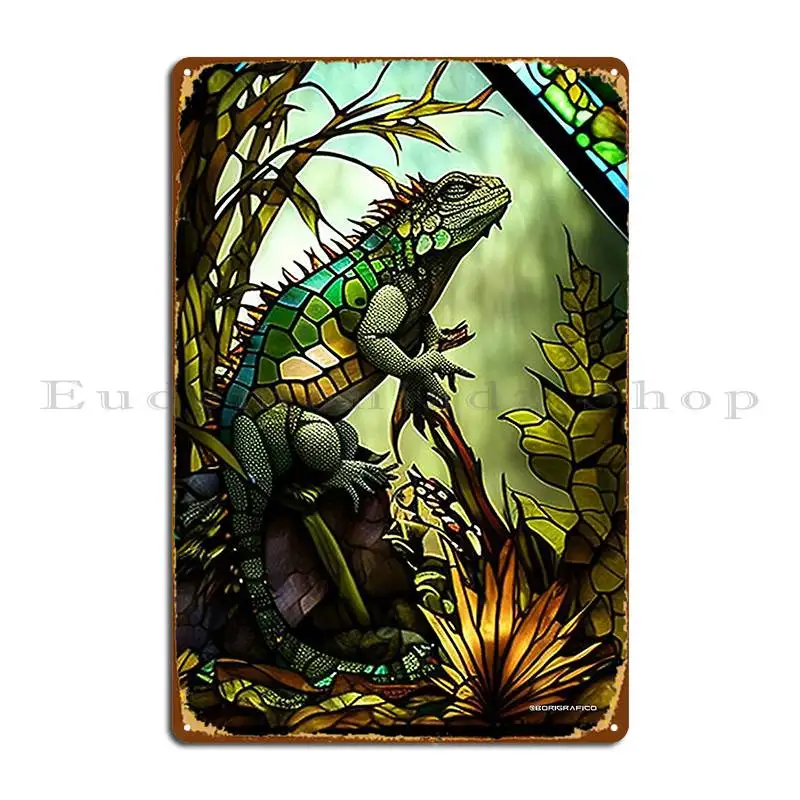 Iguana Vitral Swamp Metal Sign Rusty Customize Wall Decor Design Vintage Tin Sign Poster