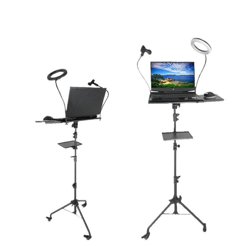 Factory spot direct sales 1.3 meters projector bracket with universal wheel, multi-functional live broadcast bracket with sound
