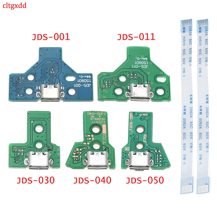 cltgxdd 10 sets JDS-001 JDS-011 JDS-030 JDS-040 JDS-055 Micro USB Charging Port Board For PS4 Controller Repair Parts