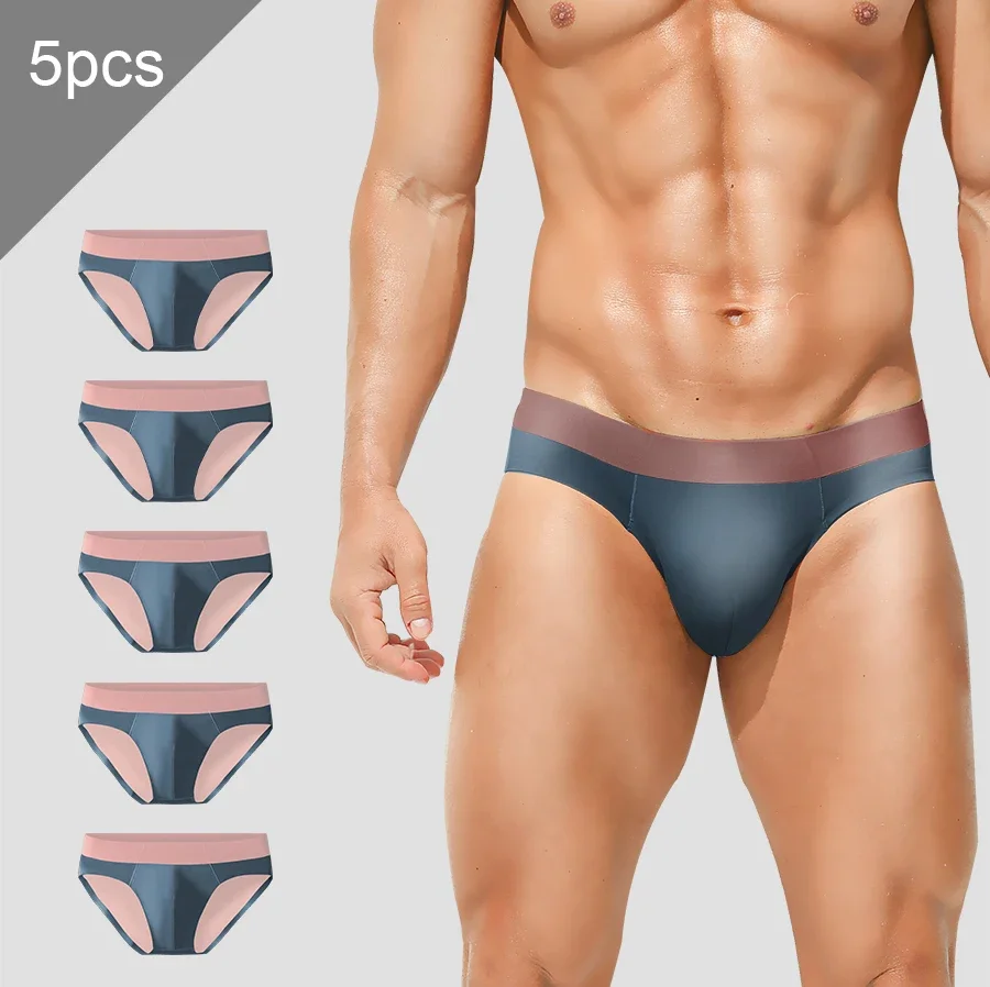 

3PCM Мужское бесшовное нижнее белье из ледяного шелка, мужские дышащие трусы, летний тонкий стиль, мужские спортивные сексуальные шорты с низкой талией и s