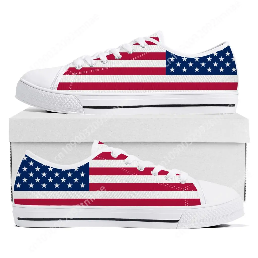 

USA American Flag Low Top High Quality Sneakers Mens Women Teenager Canvas Sneaker America Prode Casual Couple Shoes Custom Shoe