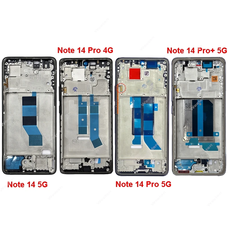 

Middle Frame Housing With Power Volume Side Button For Xiaomi Redmi Note 14 14 Pro Plus 4G 5G LCD Front Frame Parts Repair