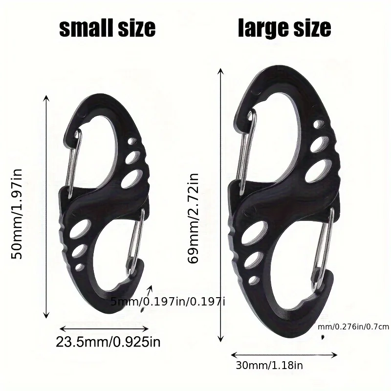 5/10 قطعة المحمولة في الهواء الطلق تسلق هوك S نوع حلقة تسلق المزدوج مشبك سلسلة المفاتيح الصغيرة في الهواء الطلق التخييم البلاستيك الصلب تسلق هوك #3