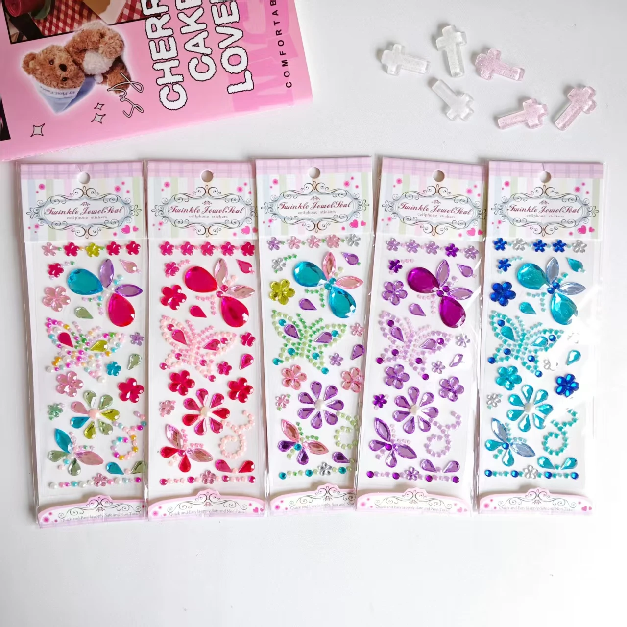 

Colorful creative decorative stickers, ear stickers, handmade diamond rhinestone stickers, acrylic gemstone crystal diamond stic