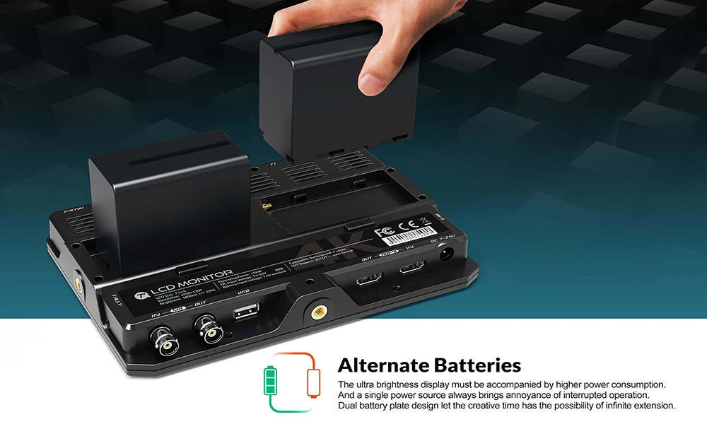 7 インチ超高輝度デジタル一眼レフフィールド監視昼光可視高輝度 FHD 監視