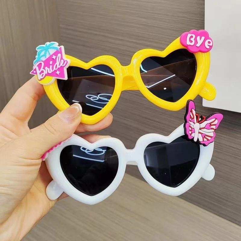 Kawaii Barbie Sunglass Cartoon Cute Girls Sun Protection Glasses UV400 Ultraviolet-proof Glasses Cute Decoration Toys for Kids