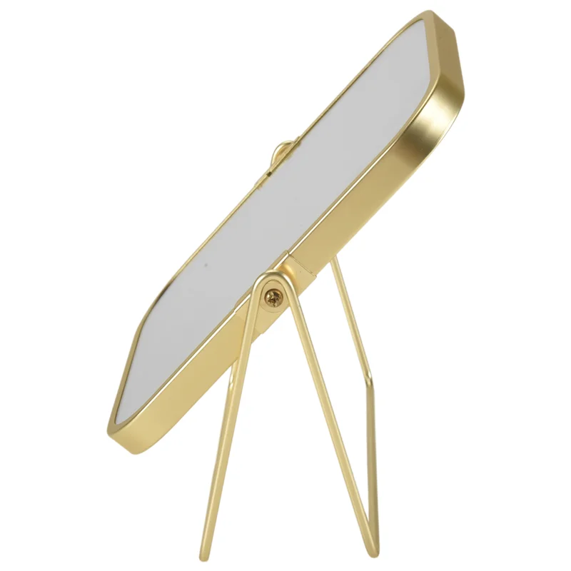 N02R-Vanity Makeup Mirror With Metal Stand 360 Degree Swivel Desktop Tabletop Mirror