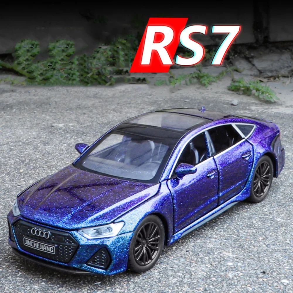 1:32 Audi RS7 Toy Car Miniature Models Alloy Wheel Pull Back Vehicles with Light Music Collection Toys for Decoration Boys Gifts