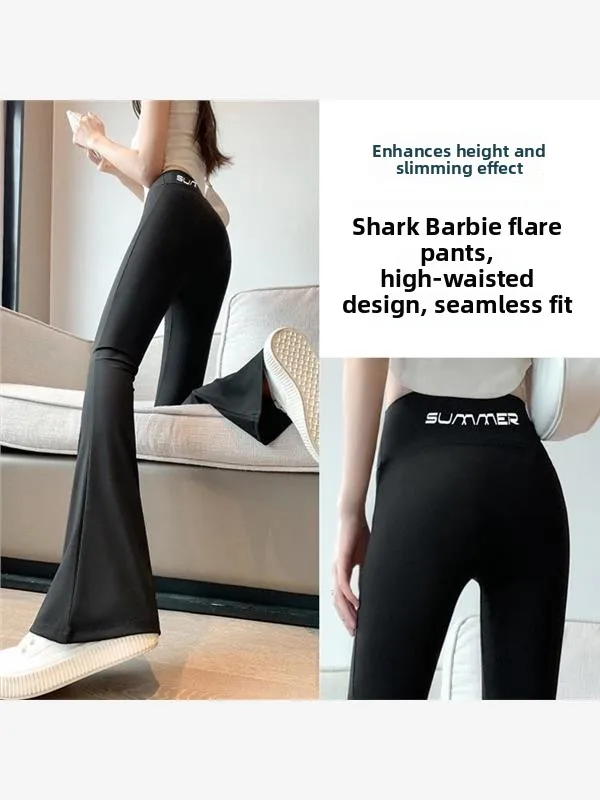 High Waist Flared Yoga Pants Women's Casual Trousers plus Size Faionable arkskin Leggings Outdoor Wear Cleanfit PVC Material