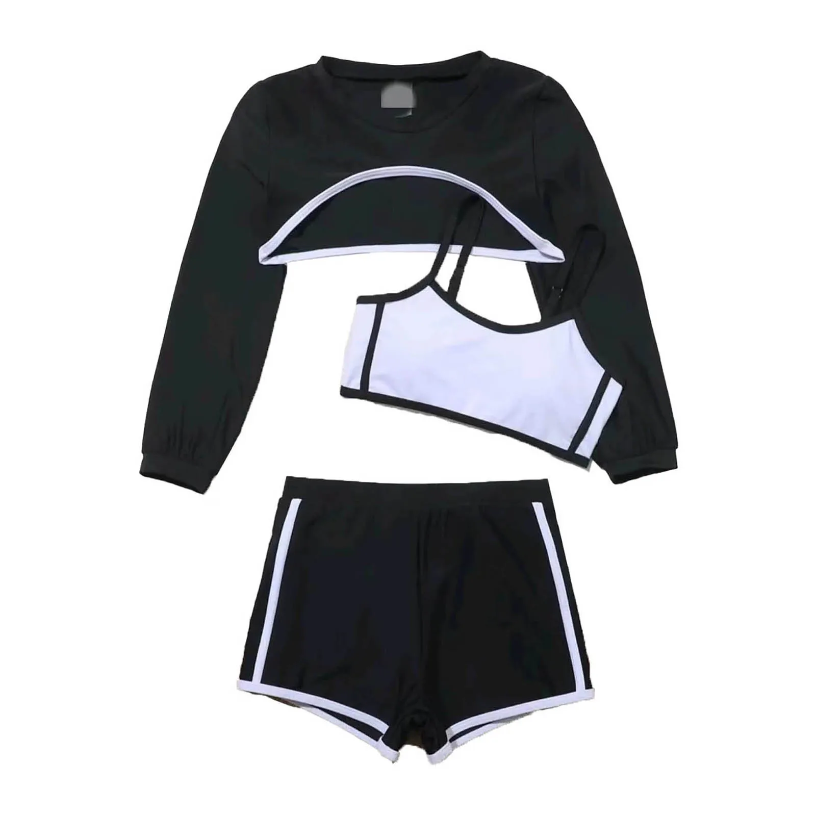 

Kids Girls Sport Suit Swimwear 3Pcs Children's Bra Vest Tank Tops + Shorts + Cover Up Top Shirts Casual Tracksuit Bathing Suit