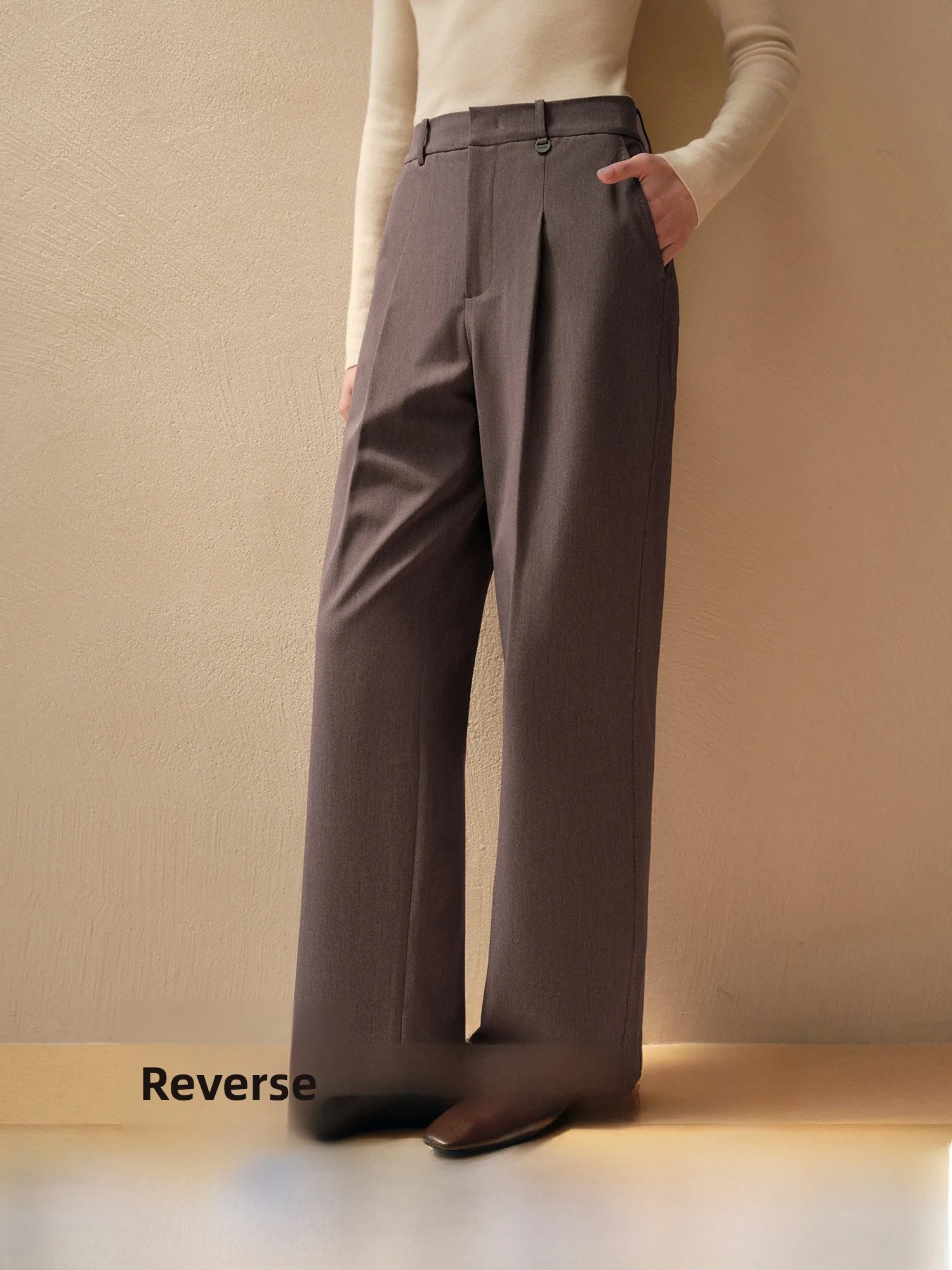 

Thiened Fce Lined Straight Leg Pants Windproof Warm Busin Commute Slimming TEASEL pe alogue Inner Fce Pants