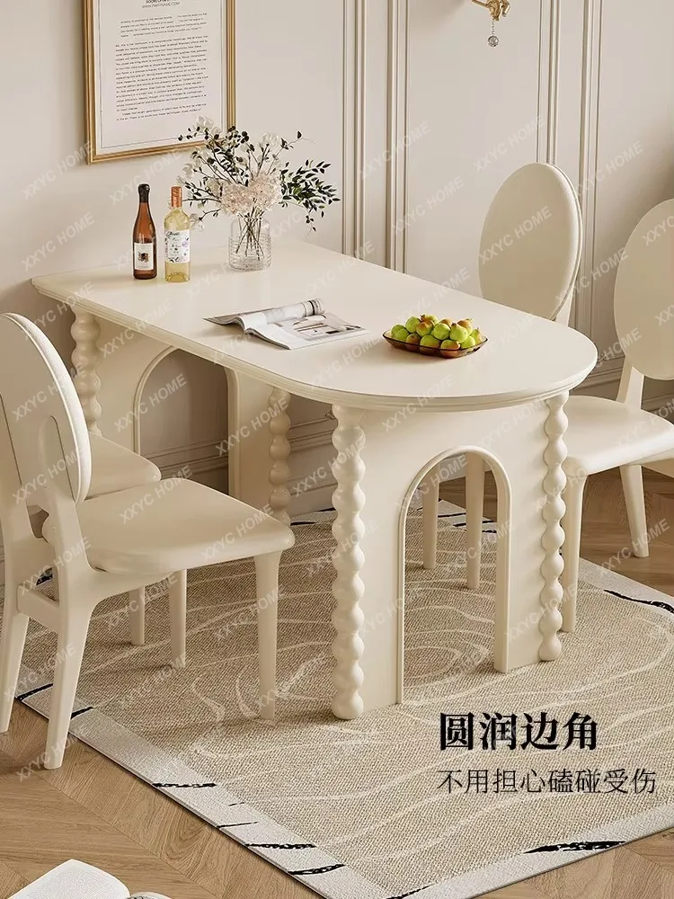 

Обеденный стол и стулья в стиле Jcream из массива дерева, комплект для дома, обеденный стол для небольшой квартиры.