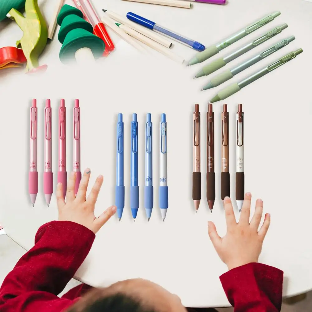 Penne a inchiostro nero da 0.5mm penne a Gel per stampa penne a Gel per scrittura liscia con comoda impugnatura per studenti forniture per ufficio per bambini