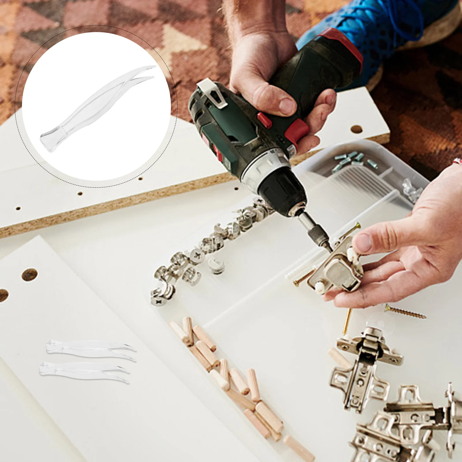 25 Buah Klip Plastik Pinset Lengkung Portabel Ringan untuk Mengambil Blok Berat Klip Penghilang Bulu Mata Riasan