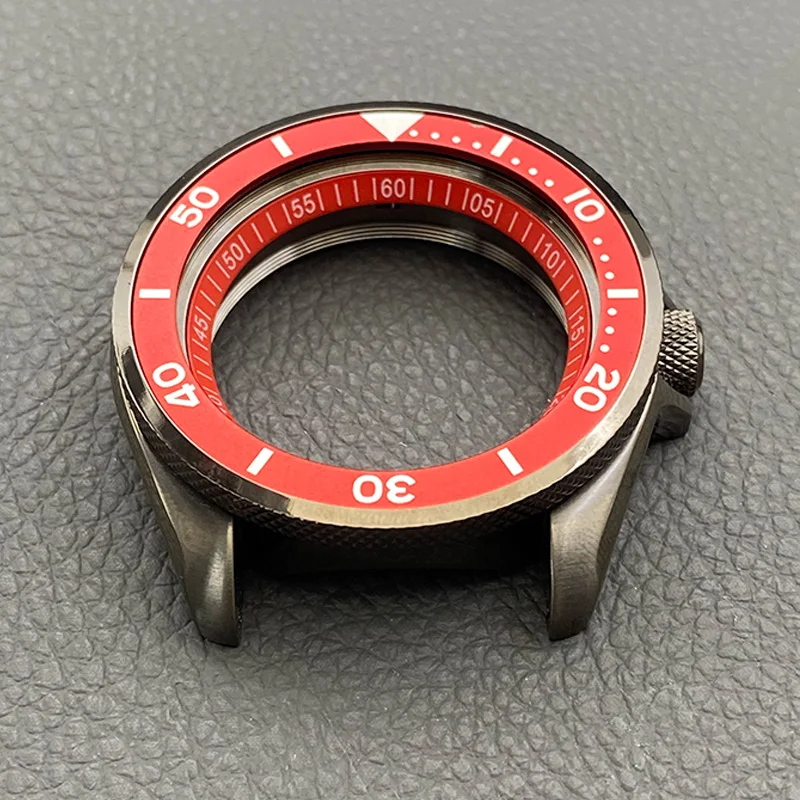 حافظة Mod SKX007 حافظة NH35 متضمنة تاج زجاجي كريستال الياقوت عند 3.0 لون المسدس يناسب NH34 NH35 NH36 حافظة ساعة رجالية