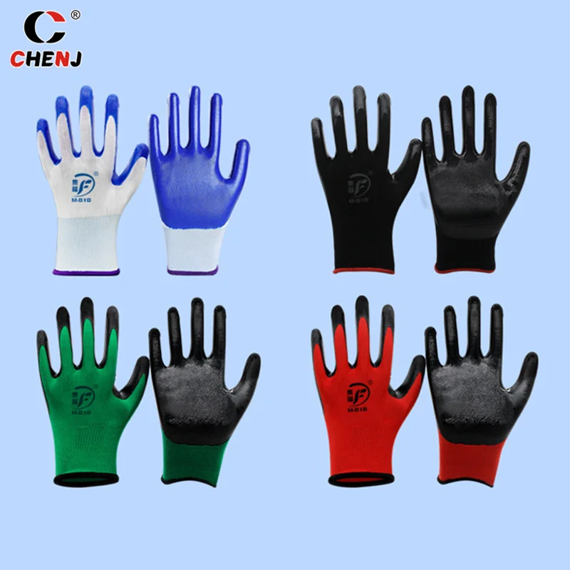 Guantes de nitrilo resistentes al desgaste, protectores de mano de obra antideslizantes, cálidos, para jardinería y construcción, para invierno, 1 par