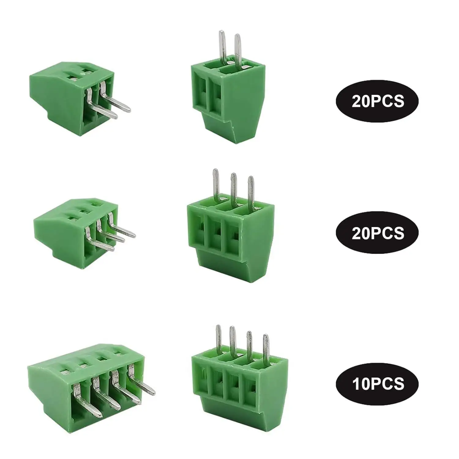 50PCS KF128-2P 3P 4P threaded screw terminal connector 2.54MM spacing