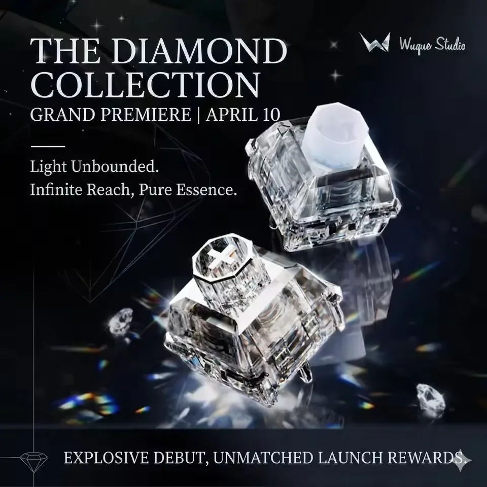 WS Wuque Studio Babao Diamond Series Magnetic Switch Cullinan & Heart of the Ocean 35gf Linear Hall Effect Switch for Gaming Key
