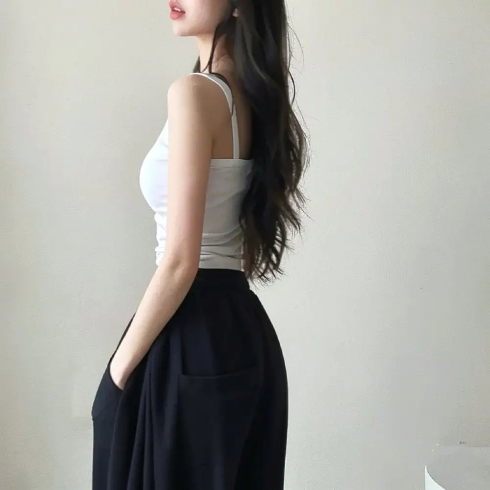Korean Style Wide Leg Pants Womens Casual High Waist Trousers Fleece Lined Warm Sweatpants Winter Fashion Loose Bottoms