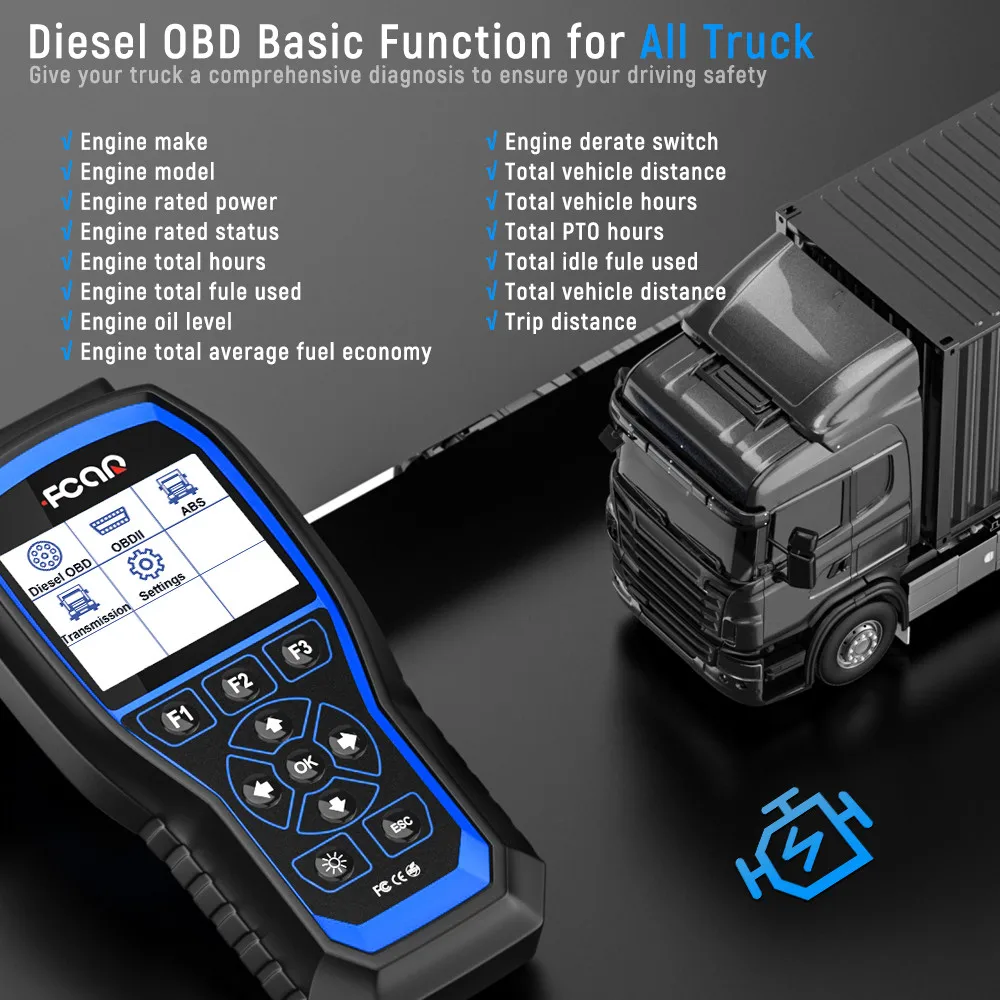 FCAR F507 All System Diesel Heavy Duty Truck Scanner OBD Diagnostic ABS Transmission Reset Car & Truck Diagnostic Code Reader