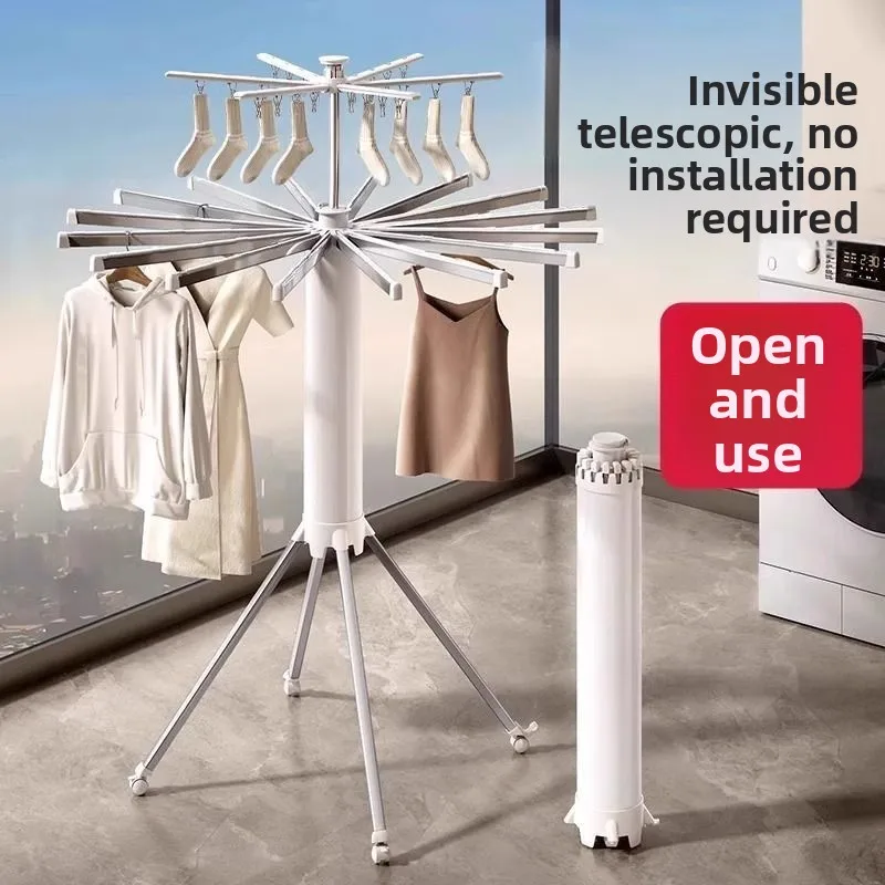 Octopus Foldable Clothes Drying Rack Floor Standing Movable Laundry Hanger for Bedding