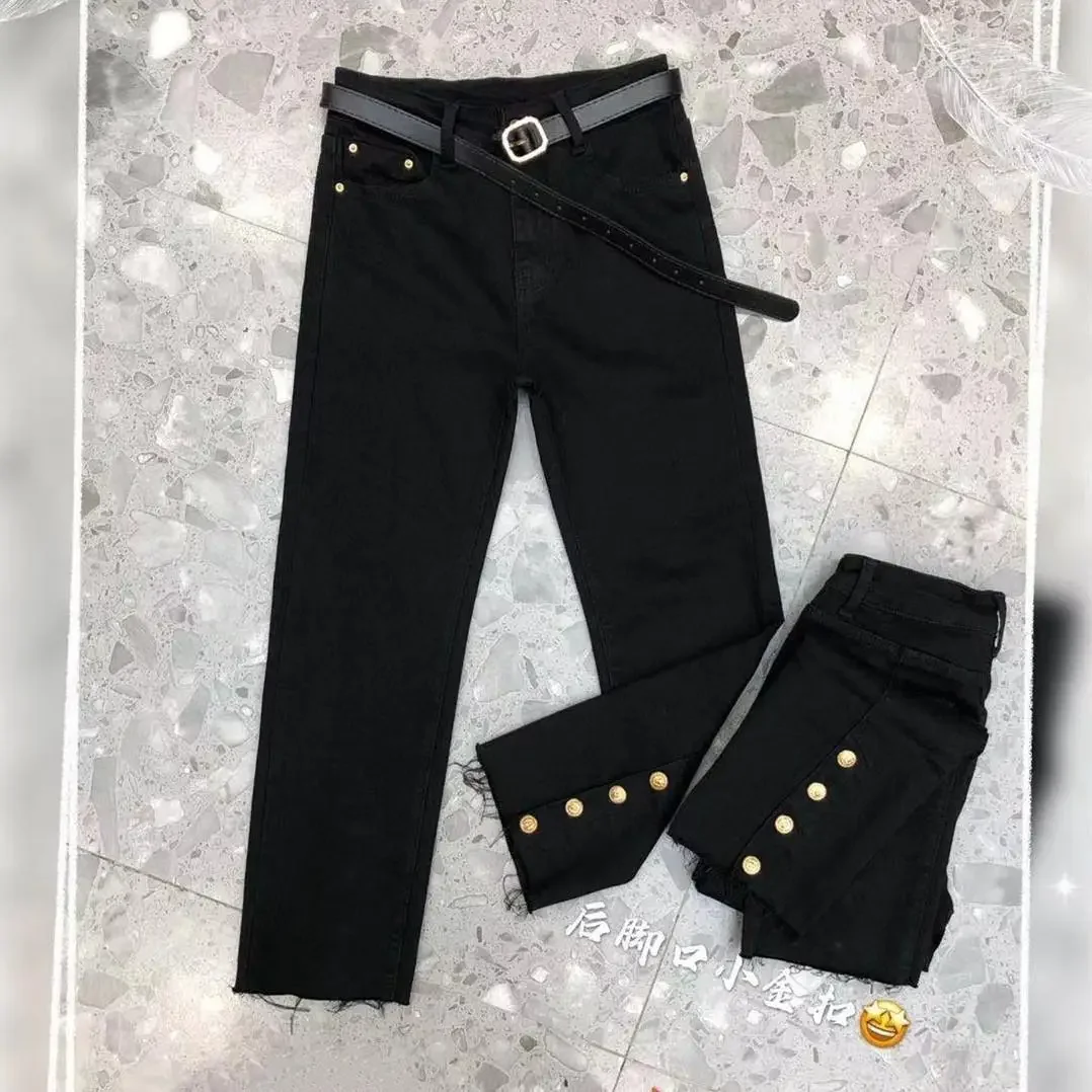 

Woman Jeans Pants Autumn Winter Large Size High Waist Cigarette Pants Trousers Pants Pantalones Vaqueros Mujer